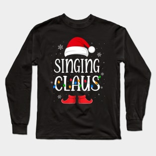 Singing Santa Claus Hat With Xmas Light Christmas Holiday Long Sleeve T-Shirt